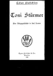 Cover of: Toni Stürmer: eine Alltagsgeschichte in fünf Scenen