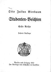 Cover of: Studenten-Beichten.