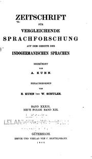 Zeitschrift für vergleichende Sprachforschung auf dem Gebiete der indogermanischen Sprachen by Adalbert Kuhn