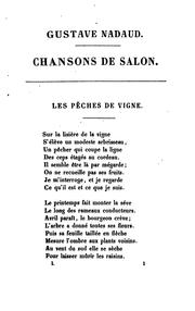 Cover of: Chansons by Gustave Nadaud