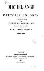 Cover of: Michel-ange, et Vittoria Colonna: étude suivie des poésies de Michel-Ange