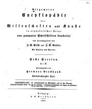 Cover of: Allgemeine Encyclopädie der Wissenschaften und Künste...