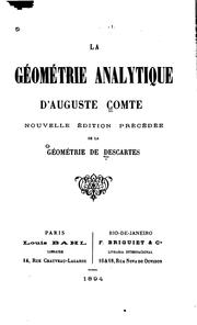 Cover of: La géométrie analytique