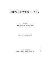 Cover of: Henslowe's Diary