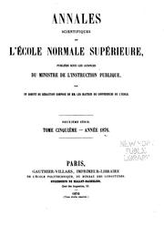 Cover of: Annales scientifiques de l'École normale supérieure by École normale supérieure (France), École normale supérieure (France)