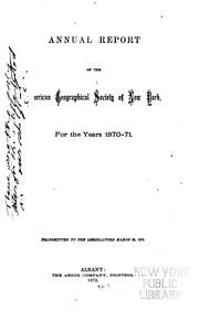 Cover of: Annual Report of the Council and Officers: With Appendix