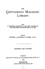 Cover of: The Gentleman's Magazine Library: Being a Classified Collection of the Chief ... by George Laurence Gomme, A. C. Bickley, Alice Bertha Gomme, Frank Alexander Milne