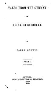 Cover of: Tales from the German of Heinrich Zschokke