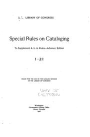 Cover of: Cooperative Cataloging Manual, for the Use of Contributing Libraries: A Report to the Librarian ...