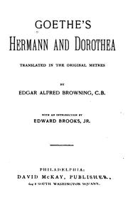 Cover of: Goethe's Hermann and Dorothea by Johann Wolfgang von Goethe