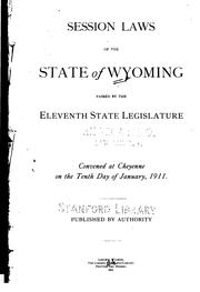 Cover of: Session Laws of the State of Wyoming Passed by the State Legislature by Wyoming, Wyoming