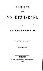 Cover of: Geschichte des Volkes Israel