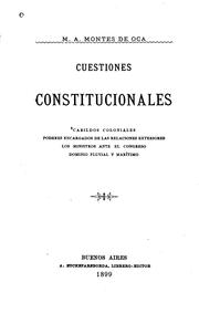 Cover of: Cuestiones constitucionales