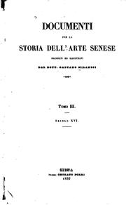 Cover of: Documenti per la storia dell'arte senese by Gaetano Milanesi, Gaetano Milanesi