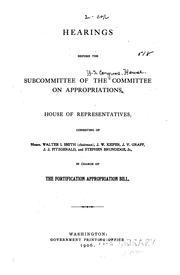 Cover of: Hearings Before the Subcommittee of the Committee on Appropriations, House of Representatives ... by United States. Congress. House. Committee on Appropriations