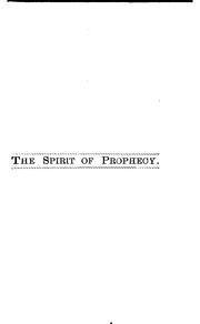 Cover of: The Spirit of Prophecy