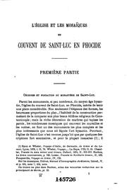 Cover of: Études d'archéologie byzantine: L'église et les mosaïques du couvent de ...