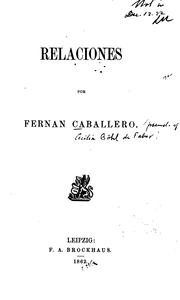 Cover of: Relaciones by Fernán Caballero