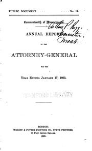 Cover of: Report of the Attorney General