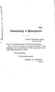 Report of the Treasurer and Receiver-General of the Commonwealth of .. by Massachusetts Treasury Dept