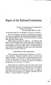 Report by Florida Railroad and Public Utilities Commission, Florida Railroad Commission (1897-1946)