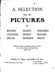 Cover of: A Selection from the Pictures by Boudin, Manet, Pissarro, Cézanne, Monet ...