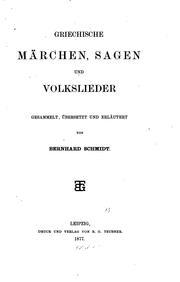 Cover of: Griechische Märchen, Sagen und Volkslieder