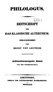 Cover of: Philologus by Akademie der Wissenschaften der DDR . Zentralinstitut für Alte Geschichte und Archäologie , Zentralinstitut für Alte Geschichte und Archäologie, Berlin , DDR ., Zentralinstitut für Alte Geschichte und Archäologie