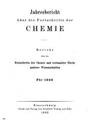 Cover of: Jahresbericht über die Fortschritte der Chemie und Verwandter Teile anderer ...