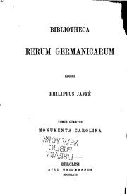 Cover of: Bibliotheca rerum germanicarum by Philippus Jaffé