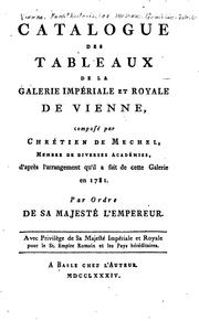 Cover of: Catalogue des tableaux de la Galerie impʹeriale et royale de Vienne