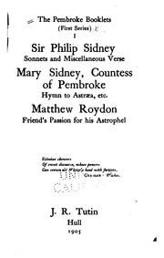 Cover of: The Pembroke Booklets: First Series
