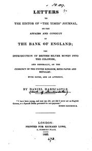 Cover of: Letters to the Editor of "The Times" Journal: On the Affairs and Conduct of the Bank of England ...