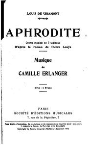 Cover of: Aphrodite: drame musical en 7 tableaux