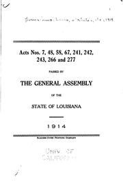 Cover of: Election Law: State of Louisiana. Act No. 152 of 1898, as Amended by Act No ...