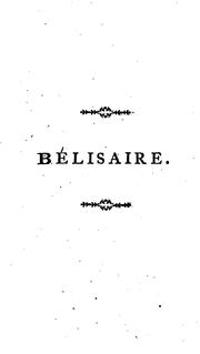 Cover of: Bélisaire