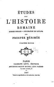 Cover of: Études sur l'histoire romaine: Guerre sociale--Conjuration de Catilina