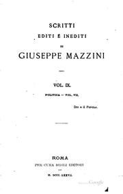 Scritti editi e inediti by Giuseppe Mazzini