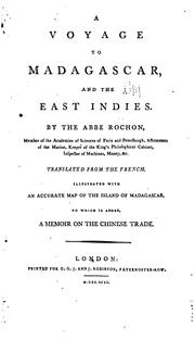Cover of: A Voyage to Madagascar and the East Indies