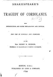 Cover of: Shakespeare's Tragedy of Coriolanus by William Shakespeare