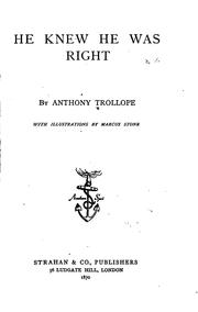 Cover of: He Knew He was Right by Anthony Trollope