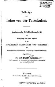 Beiträge zur Lehre von der Tuberkulose by Ernst Frerichs