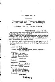 Cover of: Journal of the Assembly of Wisconsin: Annual Session by Wisconsin Legislature . Assembly, Wisconsin Legislature . Assembly