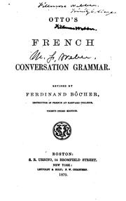 Cover of: Otto's French Conversation Grammar