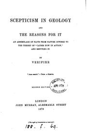 Cover of: Scepticism in geology and the reasons for it, by Verifier by John Murray, John Murray