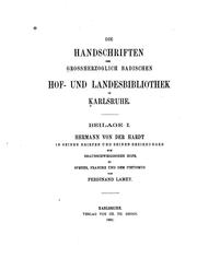 Cover of: Hermann von der Hardt in seinen Briefen und seinen Beziehungen zum Braunschweigischen Hofe, zu ... by Ferdinand Lamey