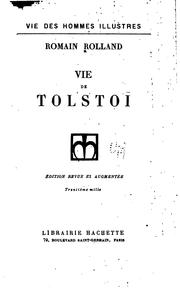 Cover of: La vie de Tolstoï by Romain Rolland