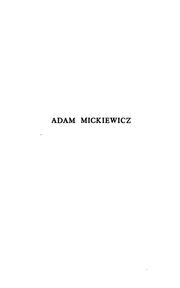 Cover of: Adam Mickiewicz: The National Poet of Poland