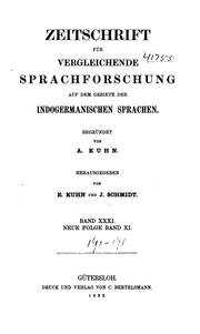 Cover of: Zeitschrift für vergleichende Sprachforschung auf dem Gebiete der indogermanischen Sprachen by Adalbert Kuhn