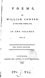 Cover of: Poems: By William Cowper, ... In Two Volumes. ...